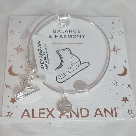 ALEX AND ANI STERLING SILVER ICE SKATE CHARM BRACELET - Picture 3 of 5